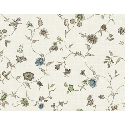 Seabrook Designs Florale Trail - Greige & Blue Bell