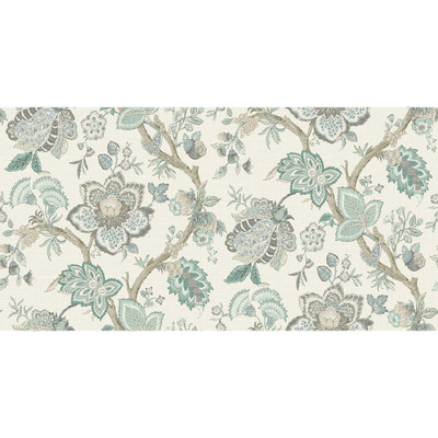 Seabrook Designs Bernadette Linen Fabric - Summer Sky & French Blue