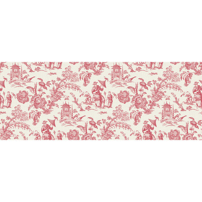 Seabrook Designs Chinoiserie Linen Fabric - Antique Ruby