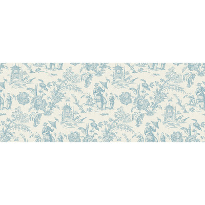 Seabrook Designs Chinoiserie Linen Fabric - Bleu Bisque
