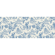 Seabrook Designs Chinoiserie Linen Fabric - Denim Wash