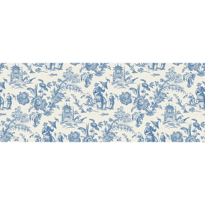Seabrook Designs Chinoiserie Linen Fabric - Denim Wash