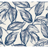 Seabrook Designs Beckett Sketched Leaves - Blueberry Hill