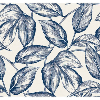 Seabrook Designs Beckett Sketched Leaves - Blueberry Hill