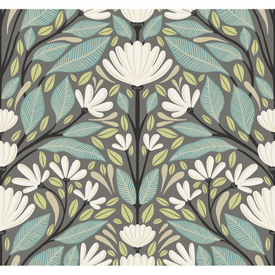 Seabrook Designs Carmela Folk Floral - Spirit Grey