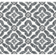 Seabrook Designs Talia Botanical Medallion - Black and White