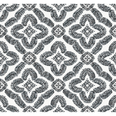 Seabrook Designs Talia Botanical Medallion - Black and White