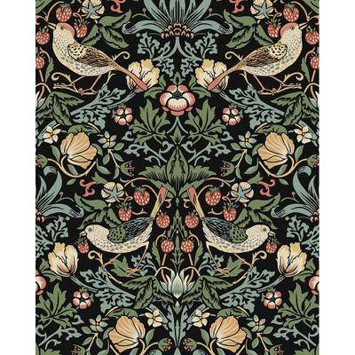 Seabrook Designs Fragaria Garden Prepasted - Ebony