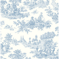 Seabrook Designs Chateau Toile Prepasted - Blue Bell