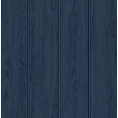 Seabrook Designs Faux Wood Panel Prepasted - Naval Blue