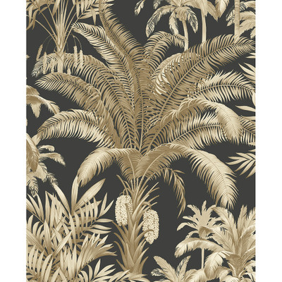 Seabrook Designs Tropical Palm Beach Prepasted - Ironwork & Taupe