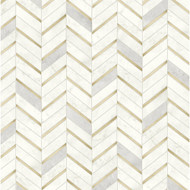 Seabrook Designs Chevron Faux Tile - Gold & Pearl Grey