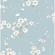 Seabrook Designs Blossoming Branches - Sky Blue