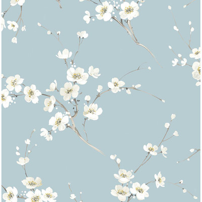 Seabrook Designs Blossoming Branches - Sky Blue