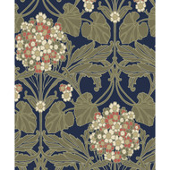 Etten Studios Floral Hydrangea - Navy & Terra Cotta