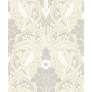 Etten Studios Bird Scroll - Swiss Coffee & Grey