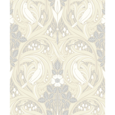 Etten Studios Bird Scroll - Swiss Coffee & Grey