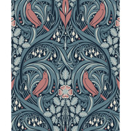 Etten Studios Bird Scroll - Aegean Teal & Coral