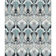 Etten Studios Dragonfly Damask - Ebony & Aqua