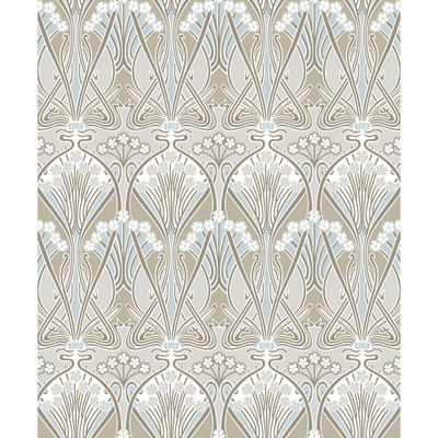 Etten Studios Dragonfly Damask - Soft Taupe & Blue Mist