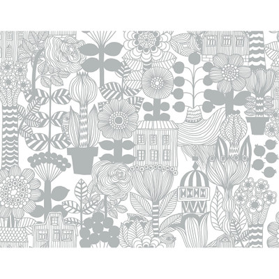 Marimekko Lintukoto - Gray and Off-White