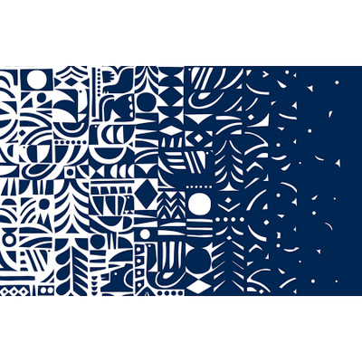 Marimekko Yön Varjo - Midnight Blue and Off-White