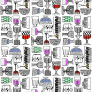 Marimekko Kippis - Ebony, Eggshell, and Multicolored