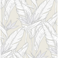 Stacy Garcia Home Birds of Paradise - Pearl Grey & Metallic Silver