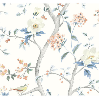 Lillian August Floral Trail - Melon & Carolina Blue