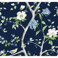 Lillian August Floral Trail - Navy Blue & Spring Green