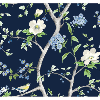 Lillian August Floral Trail - Navy Blue & Spring Green