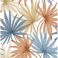 Lillian August Tropic Palm Toss - Charlotte Blue & Soft Melon