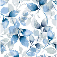 Lillian August Watercolor Tossed Leaves - Blue Lagoon
