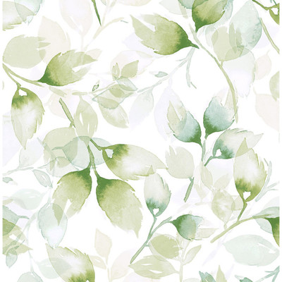 Lillian August Watercolor Tossed Leaves - Green Ivy