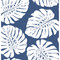 Harry & Grace Monstera Leaf - Blue