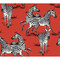 Harry & Grace Playful Zebras - Red