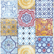 NextWall Colorful Moroccan Tile - Multicolored