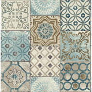 NextWall Morocaan Tile - Blue & Copper