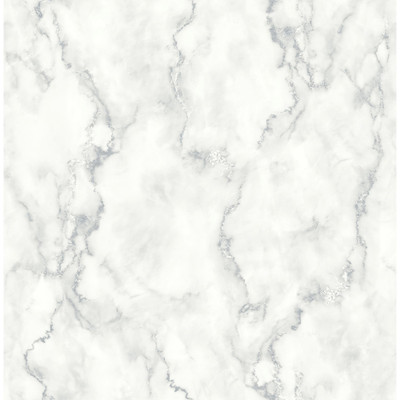 NextWall Faux Marble - Gray & Metallic Silver