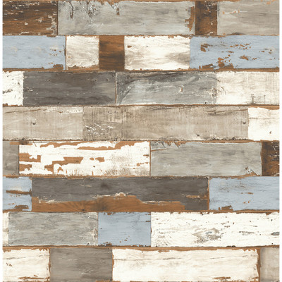 NextWall Colorful Shiplap - Blue & Neutral