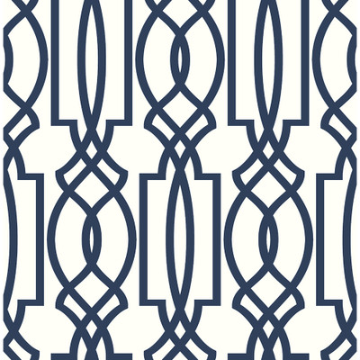 NextWall Navy Deco Lattice - Navy & White
