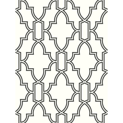 NextWall Black and White Tile Trellis - Black & White