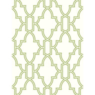 NextWall Green and White Tile Trellis - Green & White