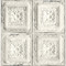 NextWall Distressed Tin Tile - Linen & Charcoal