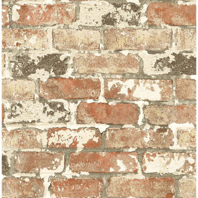 NextWall Weathered Red Brick - Red Brick & Charcoal