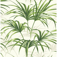 NextWall Tropical Palm Leaf - Green and Off-White