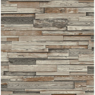 NextWall Reclaimed Wood Plank - Charcoal & Brown