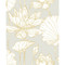 NextWall Lotus Floral - Metallic Gold & Gray