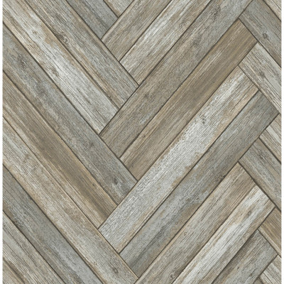 NextWall Chevron Wood - Taupe & Beige