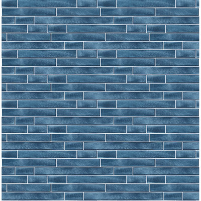 NextWall Brushed Metal Tile - Denim Blue